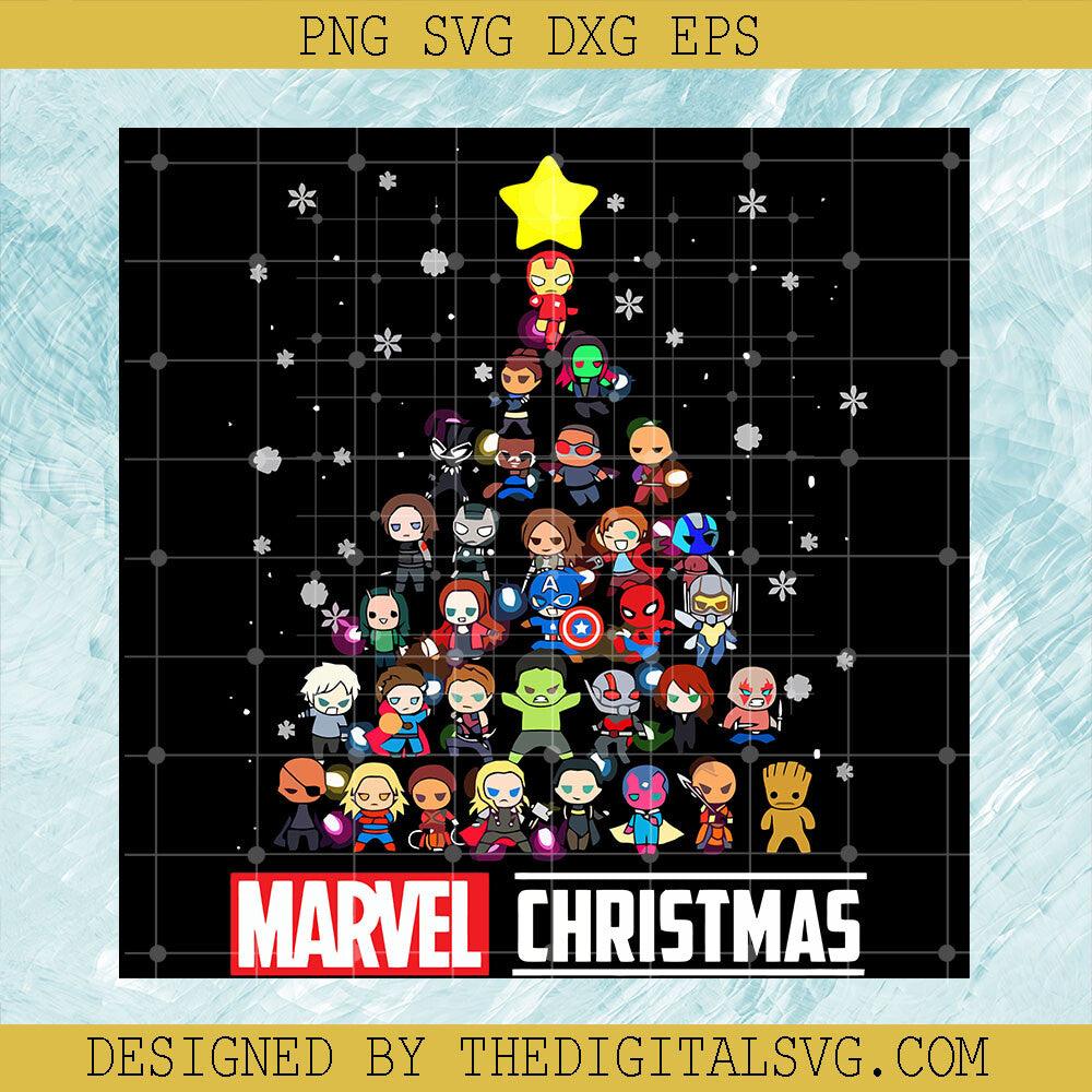 Marvel Christmas Tree SVG, Marvel Character SVG, Christmas Movie SVG - TheDigitalSVG