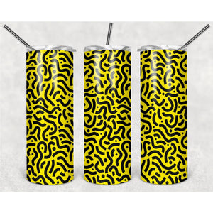 Yellow Messy Arrangement Pattern PNG, 20oz Skinny Tumbler Design, Sublimation Designs PNG File, Full Tumbler Wrap PNG Digital File - TheDigitalSVG