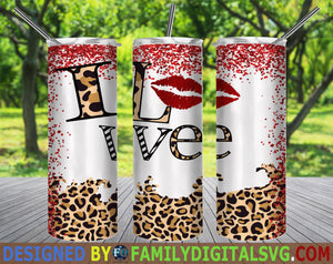 Valentine Glitter Tumbler Sublimation Design, Skinny Tumbler