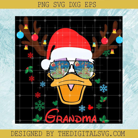 Donald Duck Grandma Christmas Svg, Merry Christmas Svg, Walt Disney Svg, Disney Christmas Svg - TheDigitalSVG