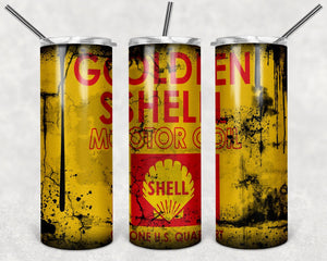 Golden Shell Oil Logo PNG, 20oz Skinny Tumbler Design, Sublimation Designs PNG File - TheDigitalSVG