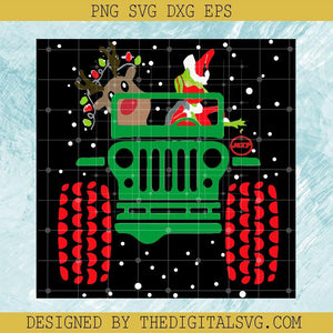 Grinch And Reindeer Christmas Svg, Merry Christmas Truck Svg, Merry Christmas Svg - TheDigitalSVG