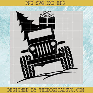 Merry Jeep Mas Svg, Merry Christmas Jeep Svg, Jeep Svg, Christmas Tree Svg - TheDigitalSVG