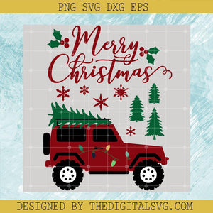 Merry Christmas Jeep Svg, Christmas Tree Svg, Merry Christmas Svg - TheDigitalSVG