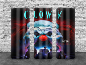 Clown Tumbler Wrap PNG, Scary Clown 20oz Skinny Tumbler Design, Sublimation Designs PNG File - TheDigitalSVG