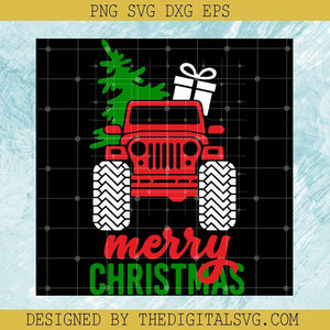 Merry Christmas Truck Svg, Merry Christmas Tree Svg, Merry Christmas Svg, Gift Christmas Svg - TheDigitalSVG