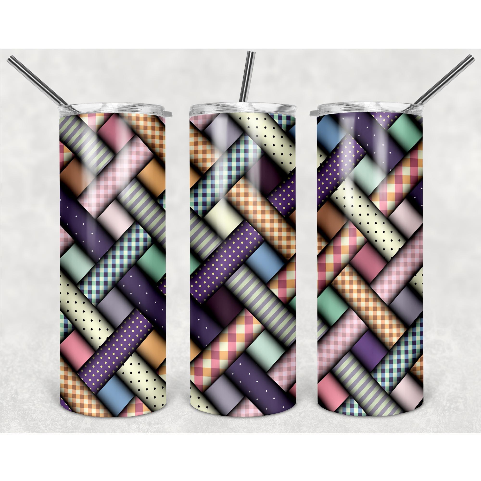 #Colorful Handmade Patterns Crisscrossing PNG, 20oz Skinny Tumbler Design, Sublimation Designs PNG File - TheDigitalSVG