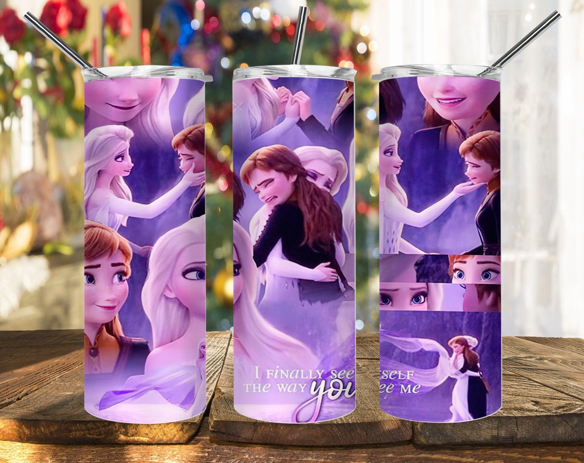 Queen Snow Elsa And Crying Princess Anna PNG, 20oz Skinny Tumbler Design, Sublimation Designs PNG File - TheDigitalSVG