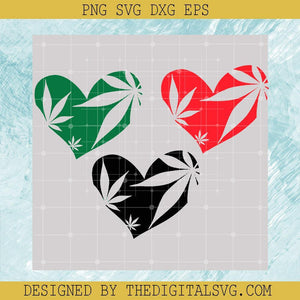 Three Heart Cannabis Svg, Weed Svg, Cannabis Svg - TheDigitalSVG