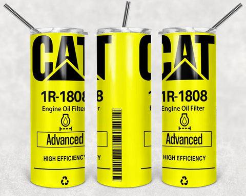 Yellow CAT Car Logo PNG, 20oz Skinny Tumbler Design, Sublimation Designs PNG File - TheDigitalSVG