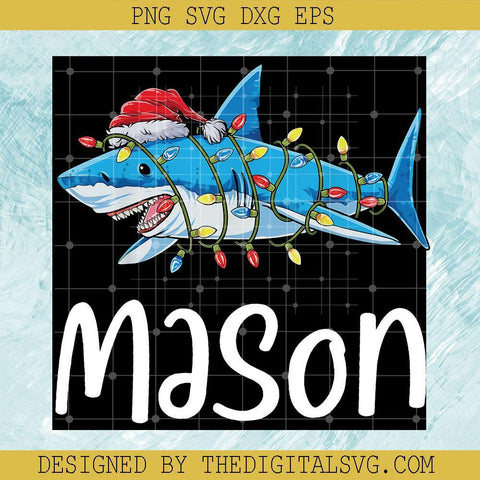 Shark Mason Svg, Shark Svg, Shark Christmas Svg, Merry Christmas Svg - TheDigitalSVG