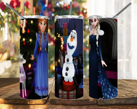 #Anna Elsa And Olaf Frozen Disney PNG, 20oz Skinny Tumbler Design, Sublimation Designs PNG File - TheDigitalSVG