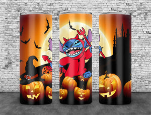 Stitch Tumbler Wrap PNG, Halloween Stitch 20oz Skinny Tumbler Design, Sublimation Designs PNG File - TheDigitalSVG
