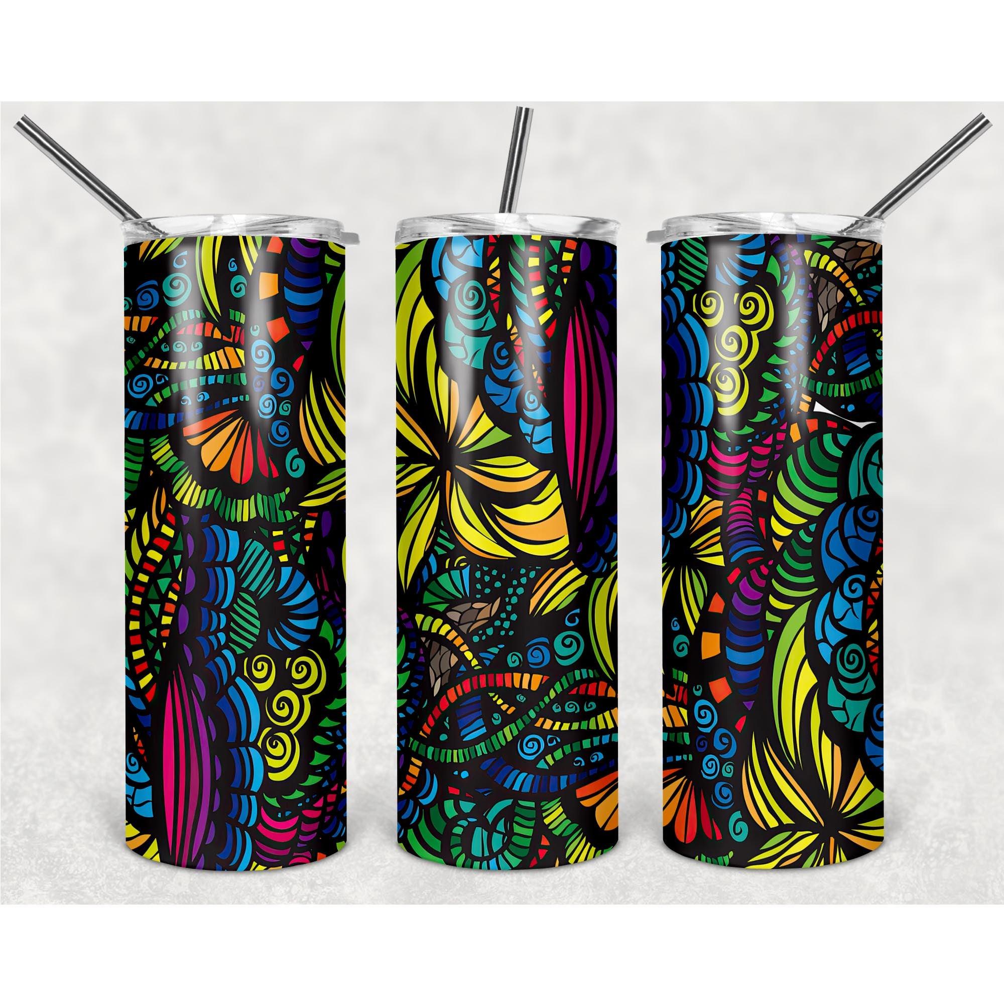 Colorful Tropical Forest Textures In The Rainy Season PNG, 20oz Skinny Tumbler Design, Sublimation Designs PNG File, Full Tumbler Wrap PNG Digital File - TheDigitalSVG