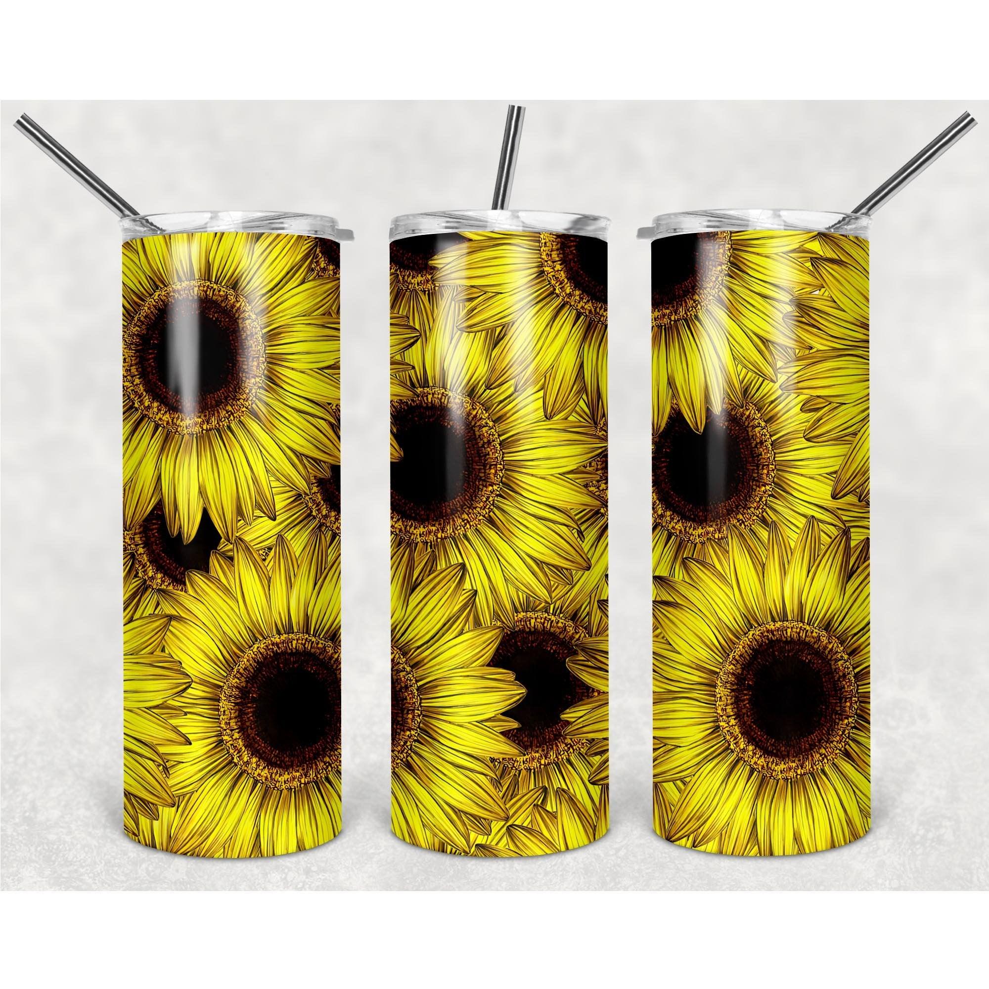 Surrealistic Sunflower Pattern In Large Version PNG, 20oz Skinny Tumbler Design, Sublimation Designs PNG File - TheDigitalSVG
