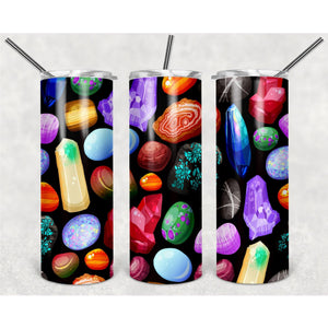 Pattern Of Multicolored Sparkling Stones PNG, 20oz Skinny Tumbler Design, Sublimation Designs PNG File - TheDigitalSVG
