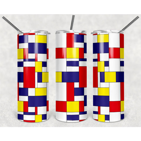 Pattern Of Multi-colored Building Blocks PNG, 20oz Skinny Tumbler Design, Sublimation Designs PNG File - TheDigitalSVG