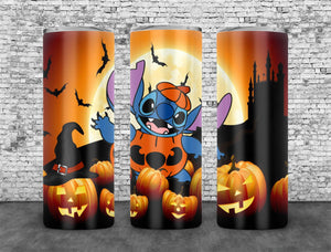 Cute Stitch Tumbler Wrap PNG, Halloween 20oz Skinny Tumbler Design, Sublimation Designs PNG File - TheDigitalSVG