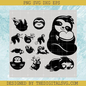 Funny Animals Svg, Sloth Svg, Cute Sloth Svg, Animals Svg - TheDigitalSVG