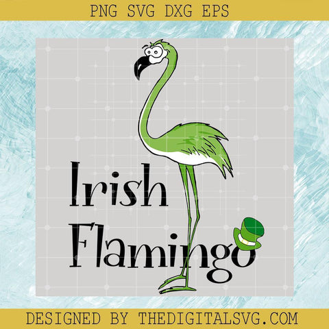 Irish Flamingo Svg, Funny Green Flamingo Svg, Baby Flamingo Cute Svg - TheDigitalSVG