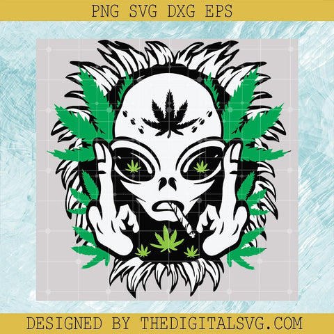 Ailen Smoking Svg, Ailen Weed Cannabis Svg, Cannabis Svg - TheDigitalSVG