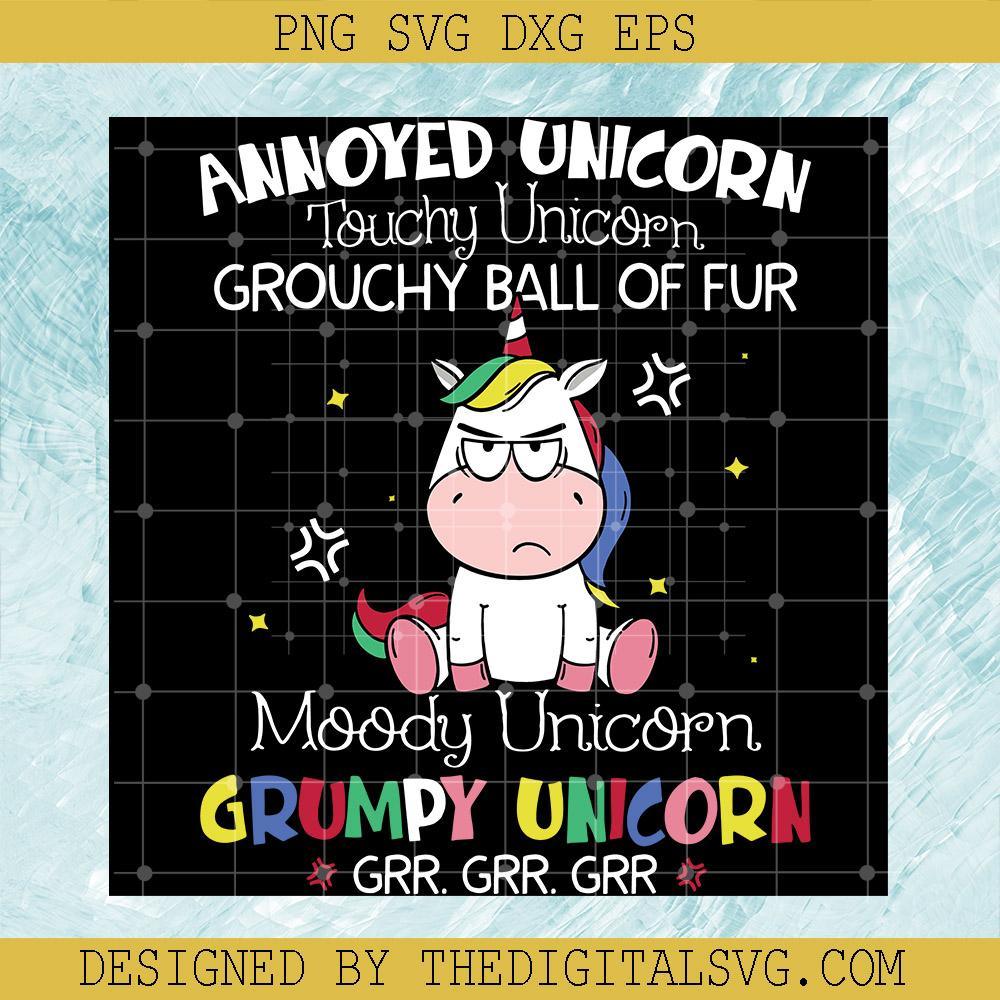 Annoyed Unicorn Touchy Unicorn Grouchy Ball Of Fur Svg, Moody Unicorn Grumpy Unicorn Svg, Unicorn Svg - TheDigitalSVG