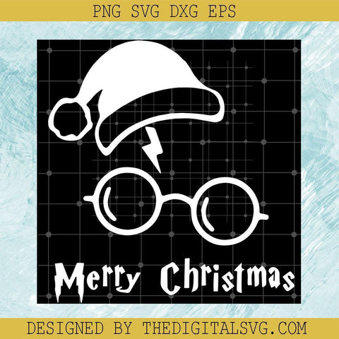 Santa Hat Merry Christmas Svg, Merry Christmas Svg, Glasses Svg - TheDigitalSVG
