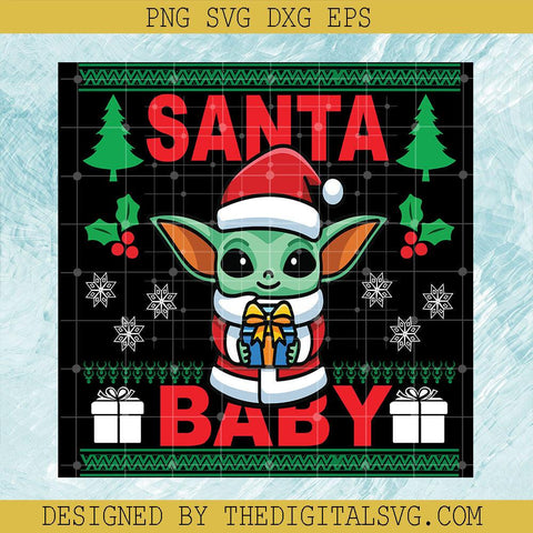 Santa Hat Baby Svg, Yoda Santa Hat Svg, Baby Yoda Svg - TheDigitalSVG