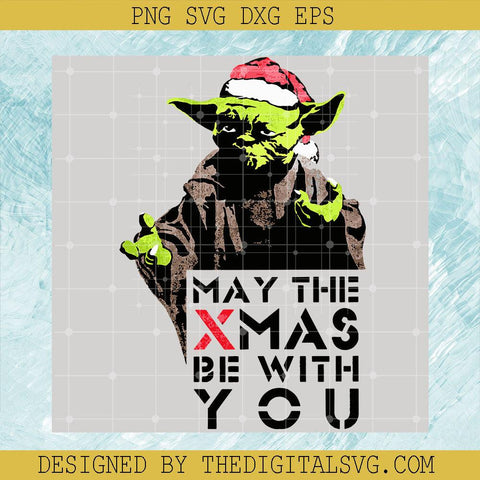 May The Xmas Be With You Svg, Old Yoda Svg, Yoda Star Wars Svg - TheDigitalSVG