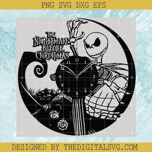 The Nightmare Before Christmas Clock Svg, Jack Skellington Clock Svg, Nightmare Svg - TheDigitalSVG