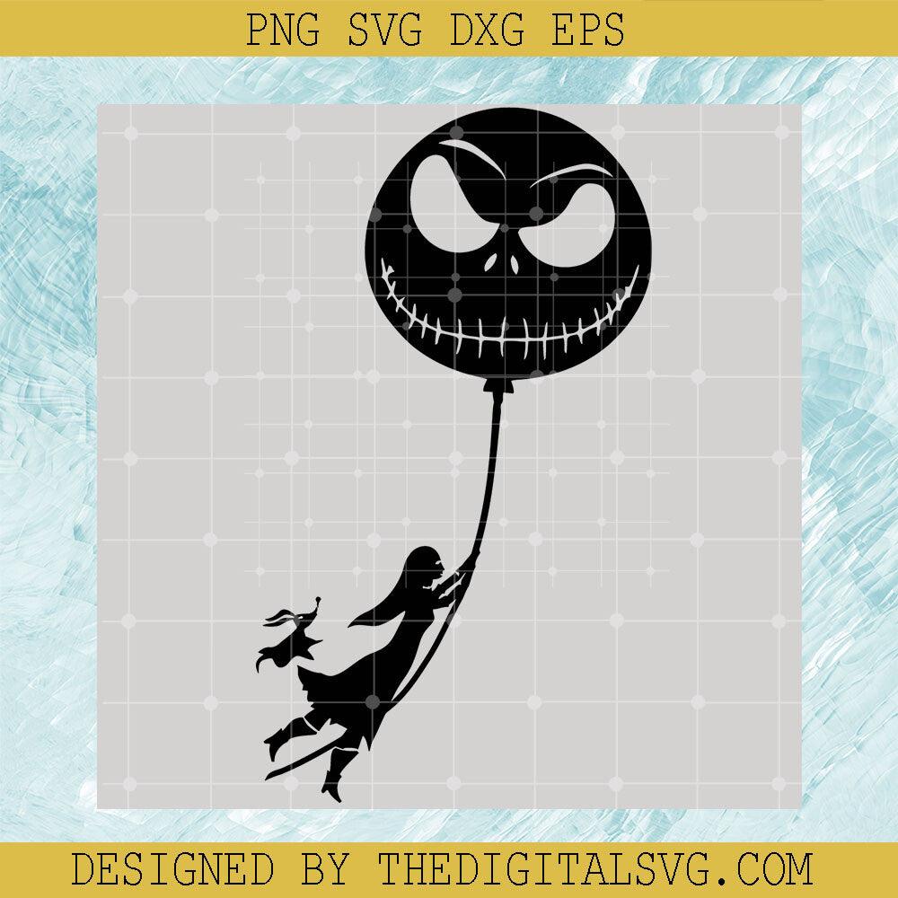 Sally And Shadow Of Zero Ghost Svg, Jack Skellington Svg, Zero And Sally Fly With Balloon Svg - TheDigitalSVG