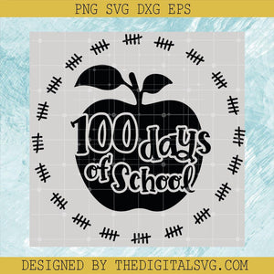 100 Days Of School Svg, Black Apple Svg, Back To School Svg - TheDigitalSVG