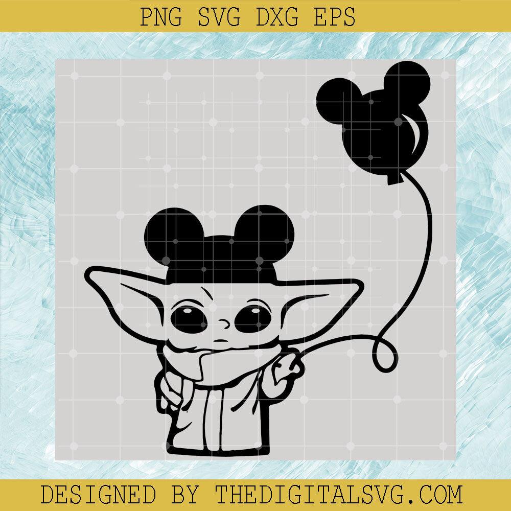 Star Wars Disney Svg, Baby yoda Wearing Mickey Mouse Hat, Star Wars Disney Svg - TheDigitalSVG