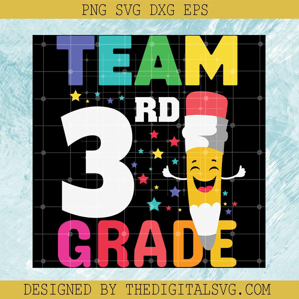 Team 3Rd Pencil Grade Svg, Grade Svg, School Svg, Pencil Smile Svg - TheDigitalSVG