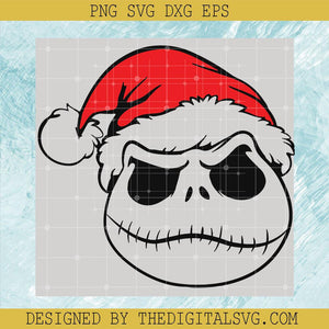 Santa Hat Jack Skellington Svg, Halloween Svg, Nightmare Svg - TheDigitalSVG