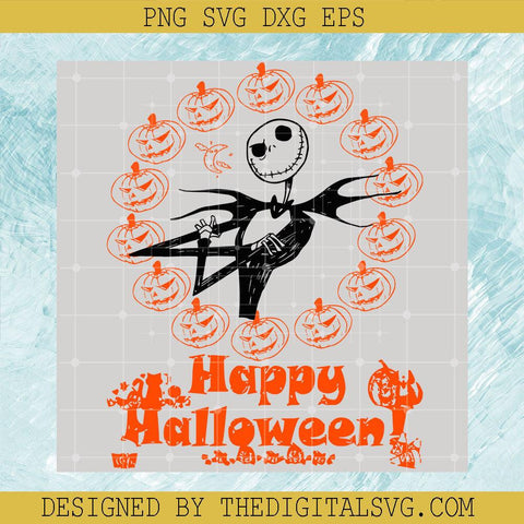 Happy Halloween Svg, Jack Skellington Svg, Pumpkin Svg - TheDigitalSVG