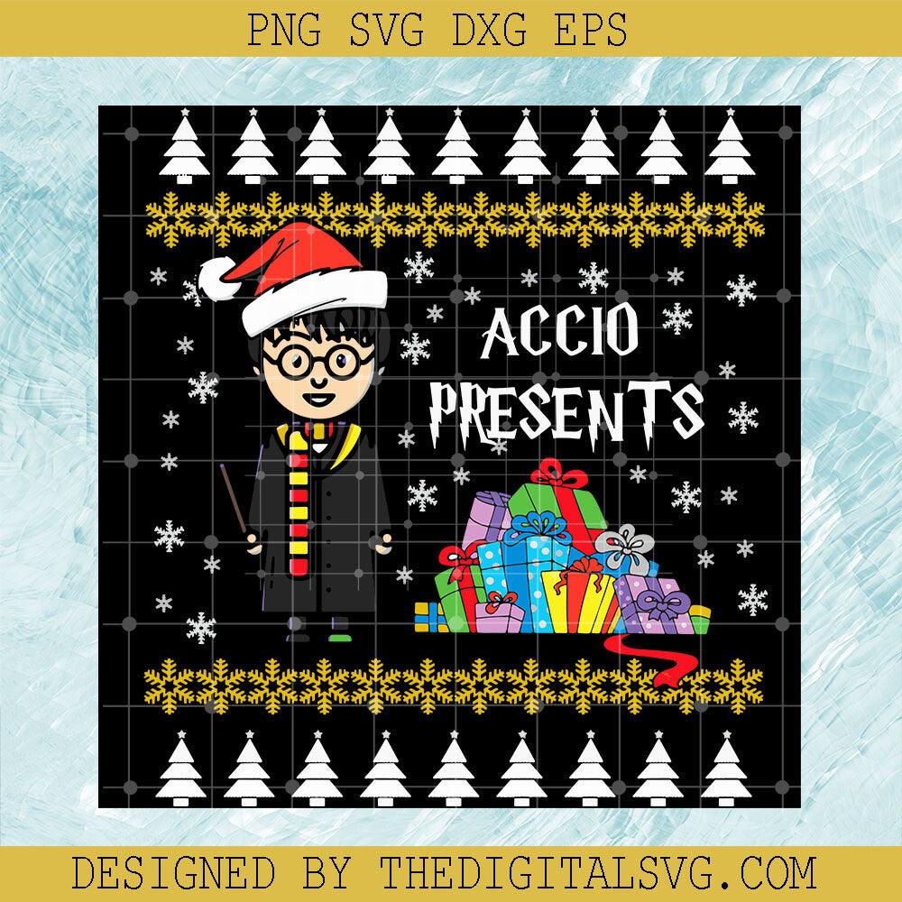 Accio Presents Svg, Harry Potter Santa Hat Svg, Merry Christmas Svg ...