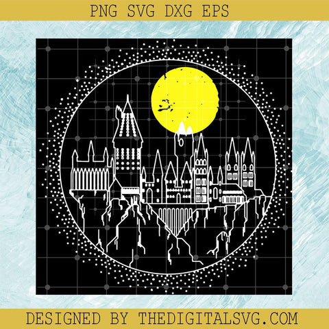 Harry Potter Svg, Hogwarts And Moon Svg, Hogwarts Svg - TheDigitalSVG