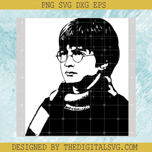 Harry Potter Character Svg, Black And White Svg, Harry Potter Wearing Glasses Svg - TheDigitalSVG