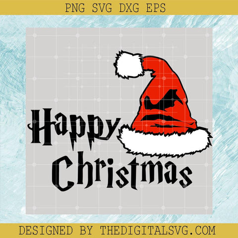 Happy Christmas Svg, Harry Potter Svg, Santa Hat Merry Christmas Svg - TheDigitalSVG