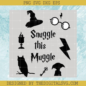 Snuggle This Muggle Svg, Owl And Glasses Svg, Harry Potter Svg - TheDigitalSVG