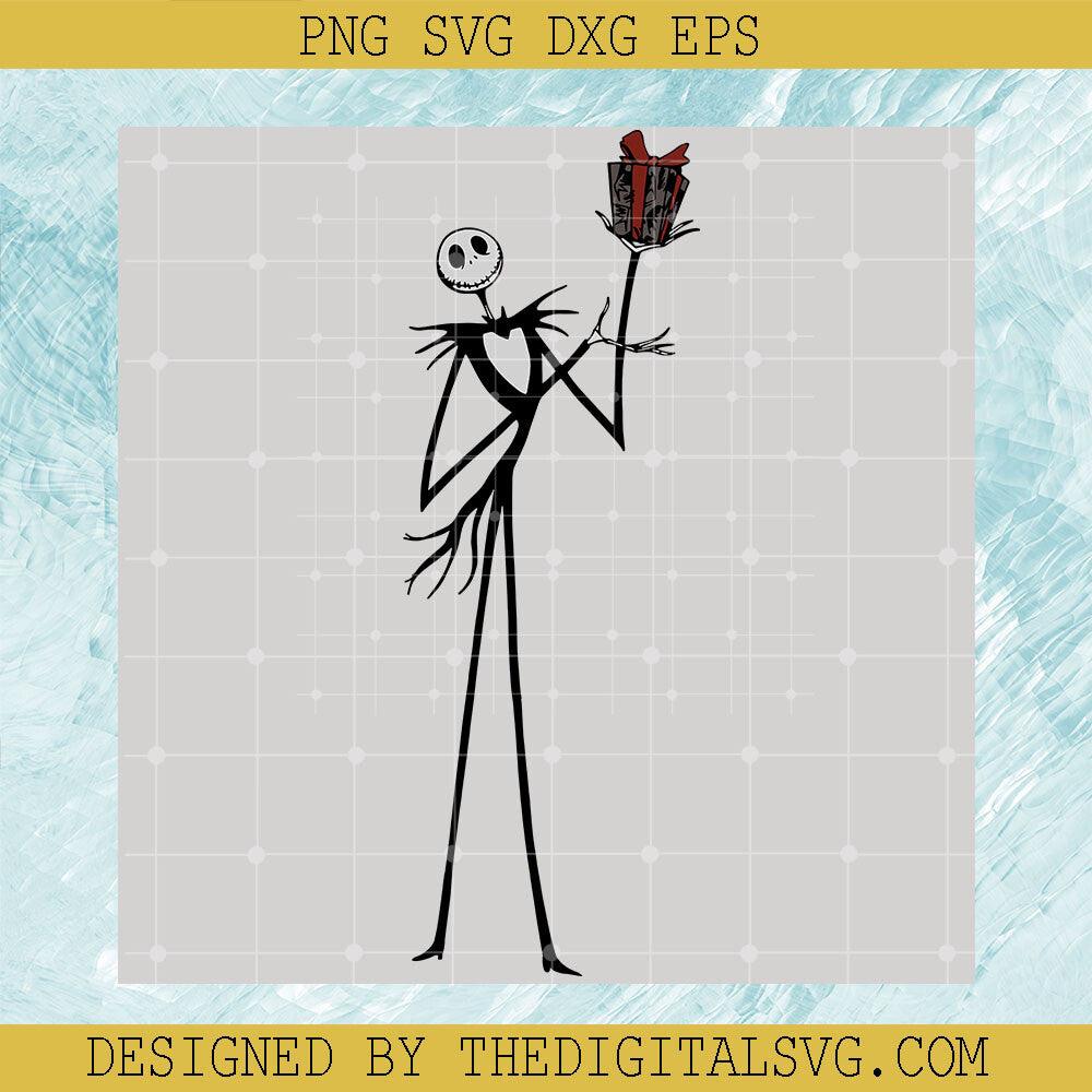 Jack Skellington Svg, Halloween Svg, Skellington Holding A Gift Book Svg - TheDigitalSVG