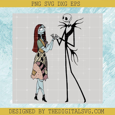 Sally And Jack Skellington Love Svg, Halloween Svg, The Nightmare Before Christmas Svg - TheDigitalSVG