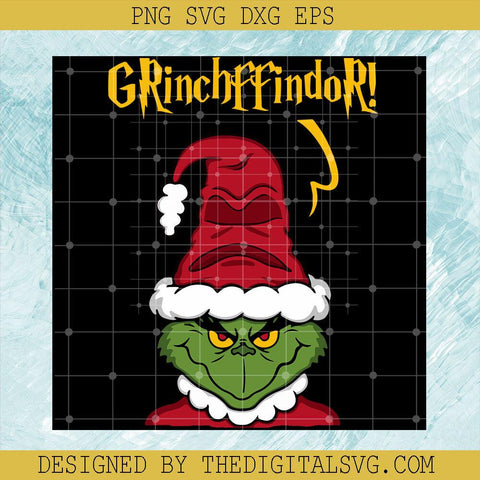 Grinchffindor Santa Hat Svg, Merry Christmas Svg, Harry Potter Svg, Grinch Svg - TheDigitalSVG
