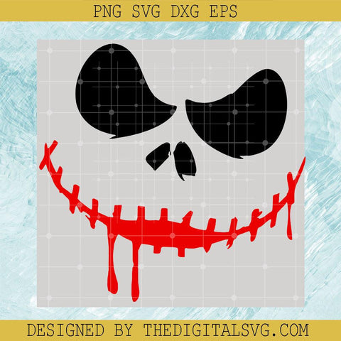 Jack Skellington Svg, Horror Face Jack Skellington Svg, Scary Svg - TheDigitalSVG