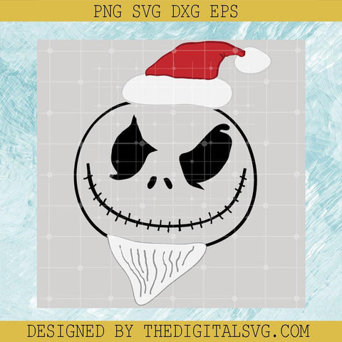 Santa Hat Jack Skellington Svg, Christmas Svg, Nightmare Svg - TheDigitalSVG