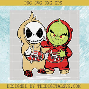 Grinch And Jack Skellington Svg, Sweatshirts SF Svg, Nightmare Svg, Pittsburgh Steelers Svg - TheDigitalSVG