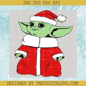 Santa Hat Baby Yoda Merry Christmas Svg, Baby Yoda Svg, Star Wars Disney Svg - TheDigitalSVG