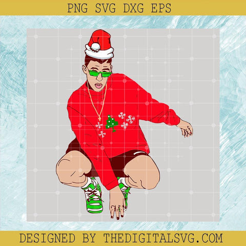 Bad Bunny Bundle Svg, Santa Hat Merry Christmas Svg, He's Wearing A Red T-Shirt Svg - TheDigitalSVG