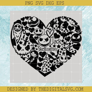 I Love Jack Skellington Svg, Sally And Jack Skellington Love Svg, Halloween Svg - TheDigitalSVG